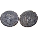 Judaea, Roman Judaea. Titus. Æ (7.82 g), as Caesar, AD 69-79. Judaea Capta type. Caearea Maritima.