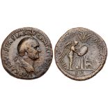 Vespasian. Æ Sestertius (25.88 g), AD 69-79. 'Judaea Capta' type. Rome, AD 71. IMP CAES VESPASIAN