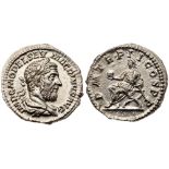 Macrinus. Silver Denarius (2.89 g), AD 217-218. Rome, AD 217/8. IMP C M OPEL SEV MACRINVS AVG,