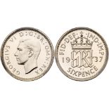 Great Britain. Proof Sixpence, 1937. S.4084; KM-852. George VI. PCGS graded Proof 66. Estimate Value