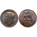 Great Britain. Penny, 1918-KN. S.4053; KM-810. George V. King's Norton Metal Co. Very scarce in
