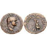 Titus. Æ As (9.06 g), as Caesar, AD 69-79. Judaea Capta issue. Mint of Lyon, under Vespasian, AD