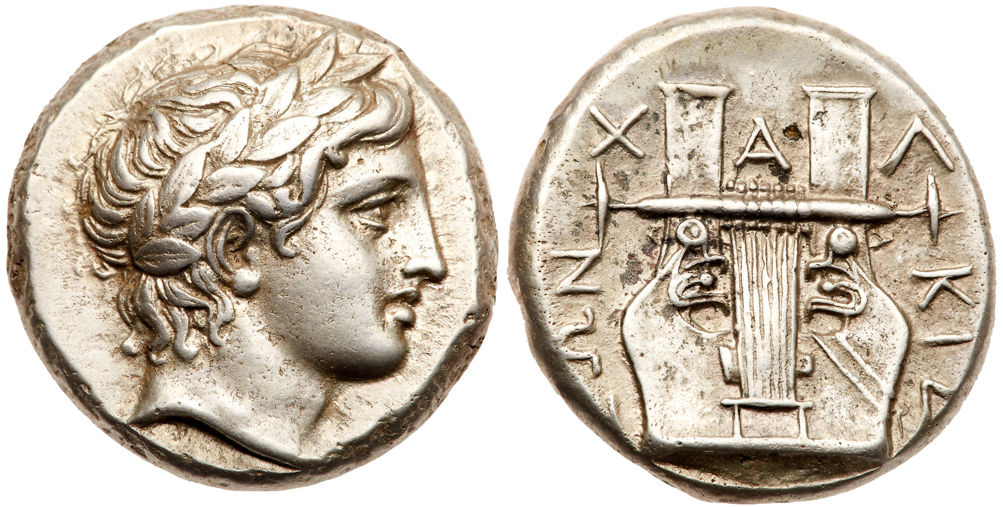 Macedon, Chalkidian League. Silver Tetradrachm (14.39 g), ca. 432-348 BC. Olynthos, ca. 361-358