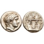 Macedon, Chalkidian League. Silver Tetradrachm (14.39 g), ca. 432-348 BC. Olynthos, ca. 361-358