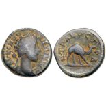 Petraea, Bostra. Commodus. Æ (4.41 g), AD 177-192. Laureate head of Commodus. Reverse: Camel