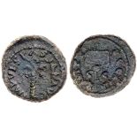 Vespasian. Æ Quadrans (2.43 g), AD 69-79. Rome, AD 72-73. IMP VESPASIAN AVG, palm tree. Reverse: P M