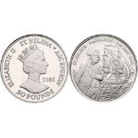 Ascension (St. Helena). Platinum 50 Pounds, 1986. KM-10. One Ounce. Elizabeth II. Reverse;