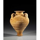 Mykenische dreihenkelige Amphora. Mykenische dreihenkelige Amphora. SH III A, 14. Jh. v. Chr. H 31,