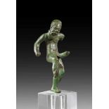 zurückgezogenGreek archaic bronze figurine of an ithyphallic dancing bearded satyr. 6th century B.C.