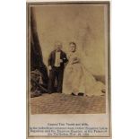 PHOTOGRAPHS - A CARTE-DE-VISITE OF 'GENERAL TOM THUMB AND WIFE' [CHARLES SHERWOOD STRATTON & LAVINIA