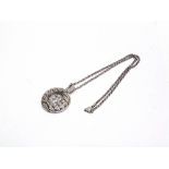 A HAPPY DIAMONDS STYLE DIAMOND SET PENDANT the round pendant set with approximately 129 brilliant