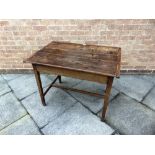 A GEORGE III PROVINCIAL OAK SIDE TABLE with drawer to frieze, 95cm wide 64cm deep 72cm high