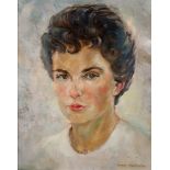 IRENE WELBURN, R.O.I., R.B.S.A. (BRITISH, 1900-2000) Portrait of a Lady, oil on board, signed