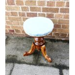 A VICTORIAN REVOLVING PIANO STOOL impressed makers mark to underside
