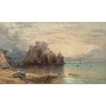 ATTRIBUTED TO S.S. WARREN (BRITISH, 19TH CENTURY) 'Mount Orguil Castle, Jersey', watercolour,
