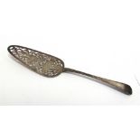 A GEORGE III SILVER FISH SLICE by George Smith, London, date letter rubbed, bead pattern, the