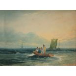 CIRCLE OF DAVID COX (1783-1859) Jolly Boat Leaving the Shore, watercolour, signed 'David Cox' to the