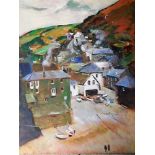 PERCY DRAKE BROOKSHAW (BRITISH, 1907-1993) Port Isaac, oil on canvas laid on board, unsigned, 67cm x