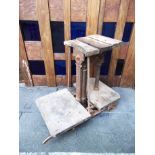 A SET OF TWIN PLATFORM BARN SCALES with cast iron wheeled base, by Cullen of Taunton, together