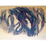 PERCY DRAKE BROOKSHAW (BRITISH, 1907 - 1993) 'Olive Tree' lino cut, signed in pencil bottom,