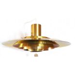 FABRICIUS & KASTHOLM FOR NORDISK SOLAR: a 1960s Danish tiered metal ceiling light pendant, 55cm