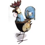 A LARGE 20TH CENTURY FOLK ART SCULPTURE of a stylised rooster, 100cm high
