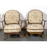 A PAIR OF ERCOL STICKBACK WINDSOR ARMCHAIRS