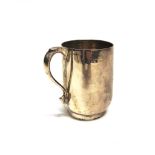 A SILVER MUG by Charles Boyton & Son, London 19 , the plain body with tuck in base to a rim foot,