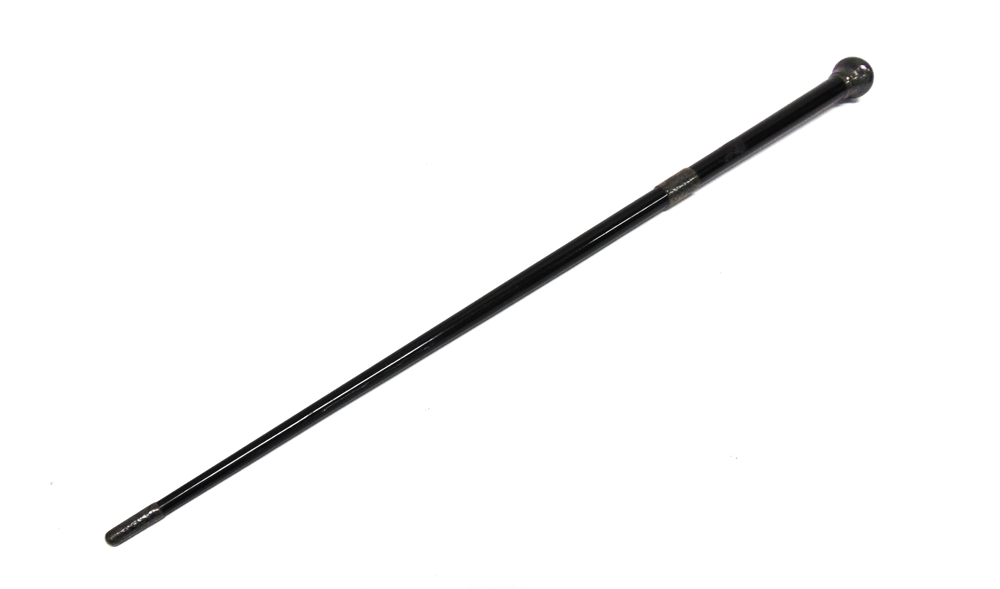 A TWO PIECE EBONY AND SILVER MOUNTED BATON in a presentation case; with another similar baton - Image 4 of 5