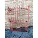 A PAINTED CAST IRON GATE 115cm wide 166cm high