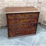 A MAHOGANY CHEST OF FOUR LONG GRADUATED DRAWERS 81cm wide 44cm deep 71cm high