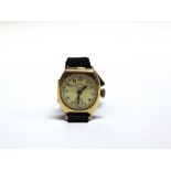 NEW INDIA WATCH CO, STARLIGHT a ladys wrist watch stamped '18k', on a strap