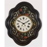A FRENCH WALL CLOCK WITH 8-DAY MOVEMENT the enamel dial with Roman numerals inscribed 'Mechinaud