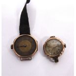 A LADY'S 9 CARAT GOLD WRISTWATCH head only; and another similar.