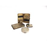 A SILVER VESTA CASE with an Austrian cigarette case; inscribed metal cigarette case; and a