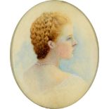 BRITISH SCHOOL (LATER 19TH / EARLY 20TH CENTURY) Rose Staveley, a portrait miniature, watercolour