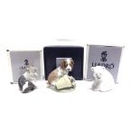 THREE LLADRO ANIMAL FIGURES: no. 1209 'Polar Bear/ Osito Sentado Blanco', no. 5236 'Cat and Mouse/