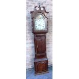 A GEORGE III 8-DAY LONGCASE CLOCK the enamel convex dial with subsidiary seconds dial and date