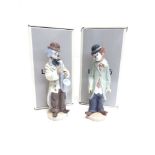 TWO LLADRO FIGURES: 'CIRCUS SAM/ PAYASITO VIOLIN' no. 5472 AND 'SAD SAX/ PAYASITO SAXOFON' no.