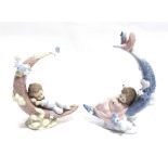 TWO LLADRO NURSERY FIGURES: no. 6583 'Heaven's Lullaby' 21cm high and no. 6479 'Heavenly Slumber' (