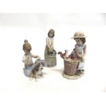 THREE LLADRO FIGURES: No. 5605 'Floral Treasures' no. 6825 'Hello Little Squirel', no. 6862 'An