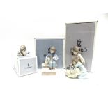 THREE LLADRO FIGURES: no. 1534 'Little Sister/ Dulce Sueno', no. 8023 'Room for Three/ Abrigo Para