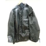 A RARE SECOND WORLD WAR GERMAN U-BOAT JACKET of heavy black leather construction and typical