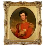 BRITISH SCHOOL (19TH CENTURY) Portrait of a British Army Officer, oil on canvas, with no visible