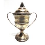 LEICESTERSHIRE MILITIA - A GEORGE III SILVER TWO HANDLED CUP by Stephen Adams, London 1806, the bell