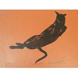 PERCY DRAKE BROOKSHAW (BRITISH 1907 - 1993) 'Nine Lives' lino cut, signed and dated in pencil