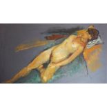 PERCY DRAKE BROOKSHAW (1907 - 1993) 'Female Nude Study' mixed media on paper, 52cm x 75cm