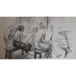 PERCY DRAKE BROOKSHAW (1907 - 1993) 'Drawing Life Class' print on paper, signed and dated in