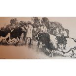PERCY DRAKE BROOKSHAW (BRITISH, 1907-1993) 'Camelford Agricultural Show - Aug. 83' lino-cut, titled,