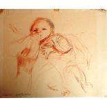 PERCY DRAKE BROOKSHAW (1907 - 1993) 'Nigel 1942' bottle feeding infant, studies from life, pencil